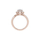 Double Halo Round Solitaire Diamond Engagement Ring 18 KT / Rose Gold / 18