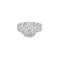 Double Halo Round Solitaire Diamond Engagement Ring 18 KT / White Gold / 18