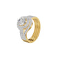 Double Halo Round Solitaire Diamond Engagement Ring 18 KT / Yellow Gold / 18