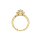 Double Halo Round Solitaire Diamond Engagement Ring 18 KT / Yellow Gold / 18