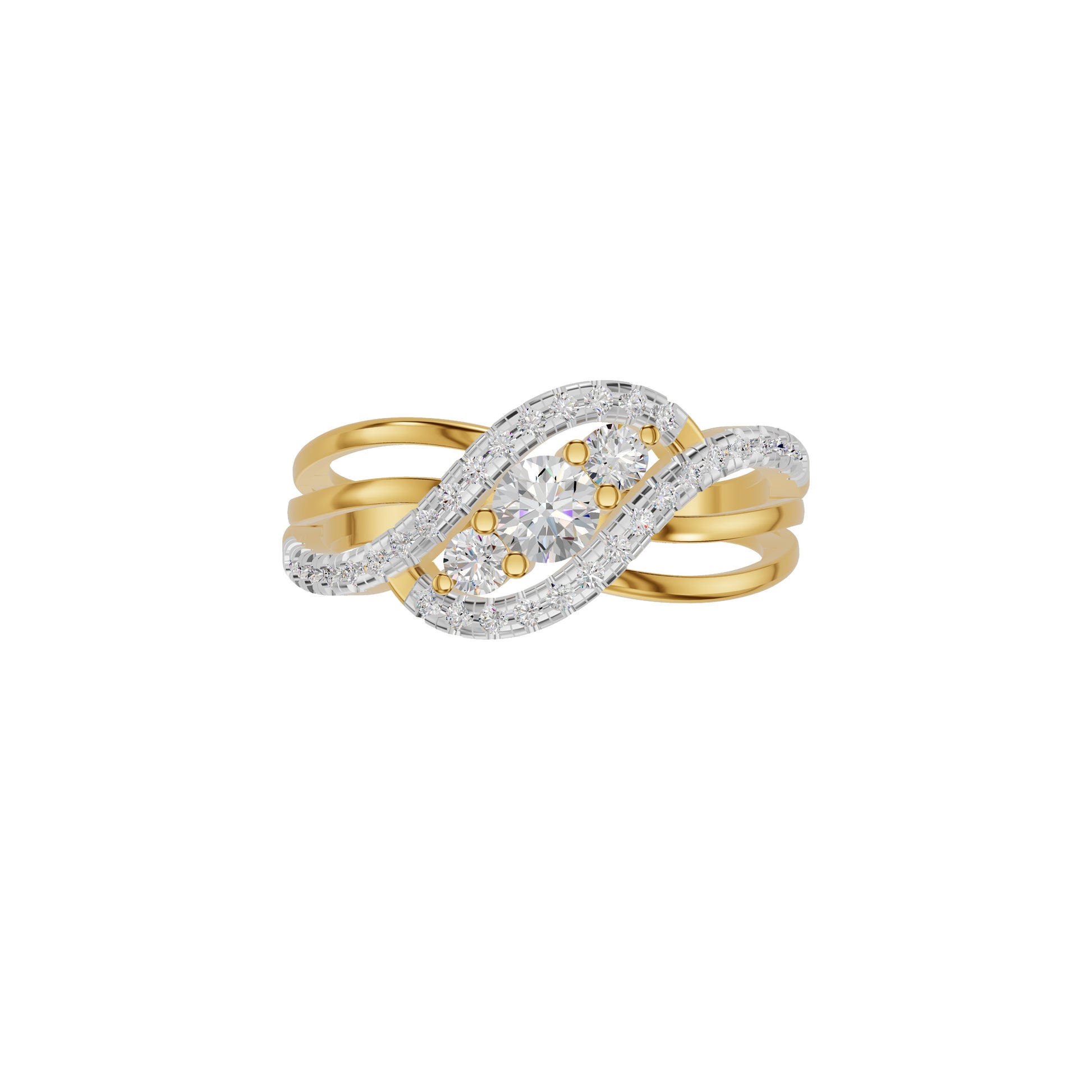 Aurora Spark Diamond Ring 18 KT / Yellow Gold / 18
