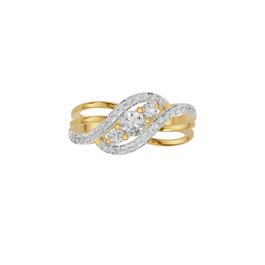 Aurora Spark Diamond Ring 18 KT / Yellow Gold / 18