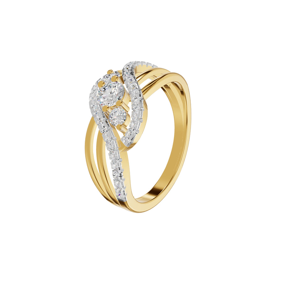 Aurora Spark Diamond Ring 18 KT / Yellow Gold / 18