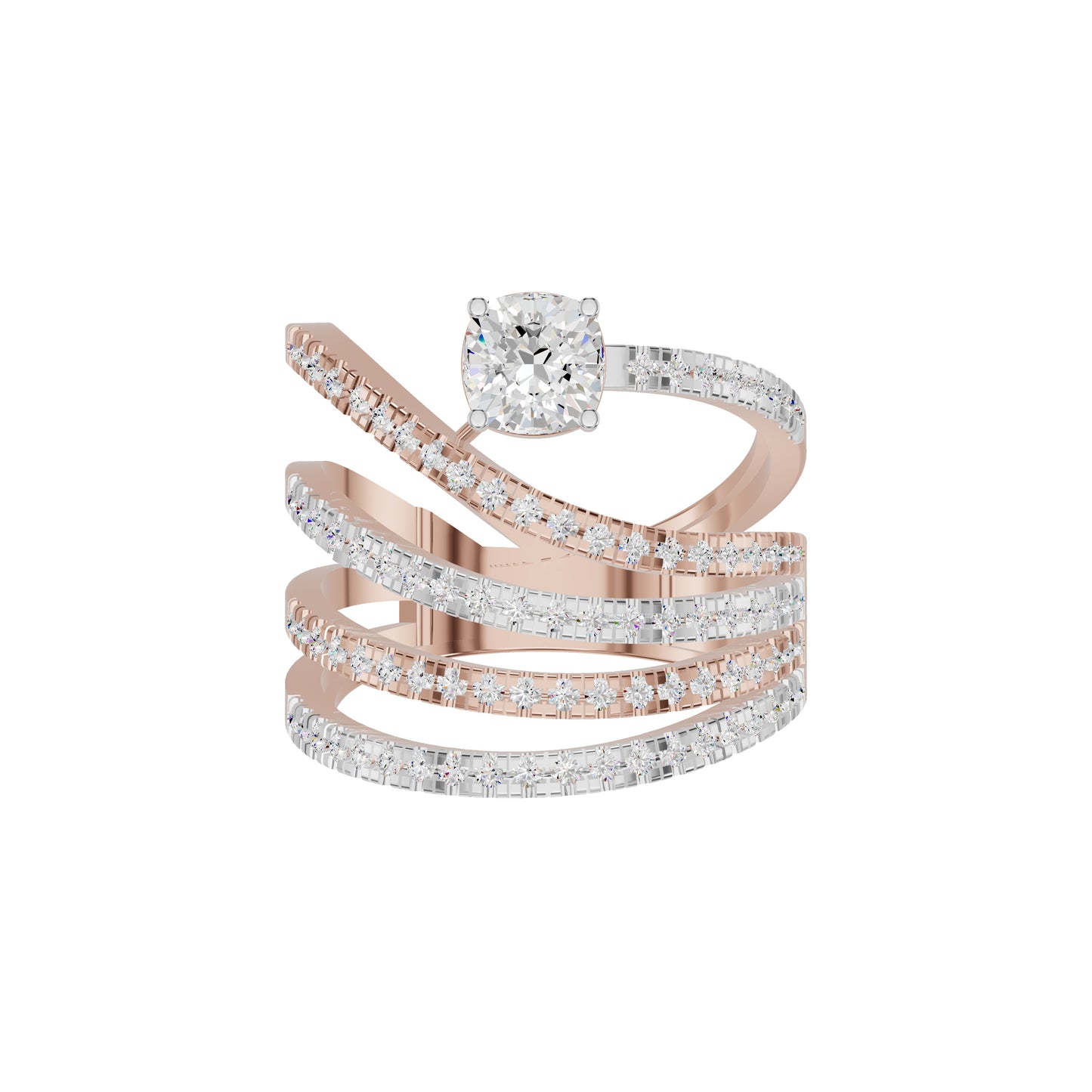 Serpent Sparkle diamond cocktail Ring 18 KT / Rose Gold / 18