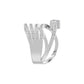 Serpent Sparkle diamond cocktail Ring 18 KT / White Gold / 18