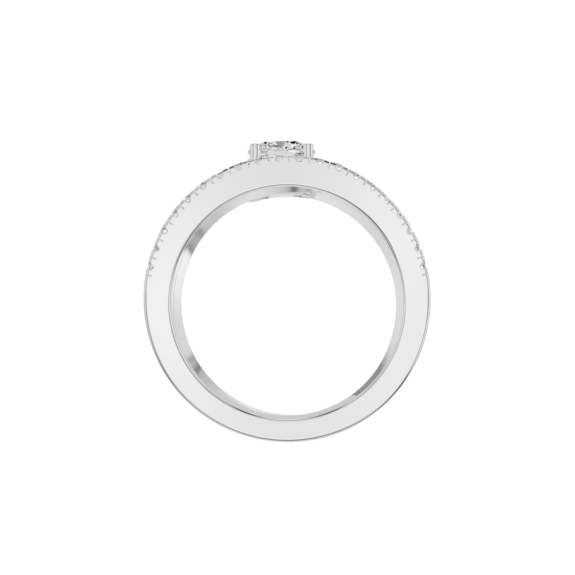 Serpent Sparkle diamond cocktail Ring 18 KT / White Gold / 18