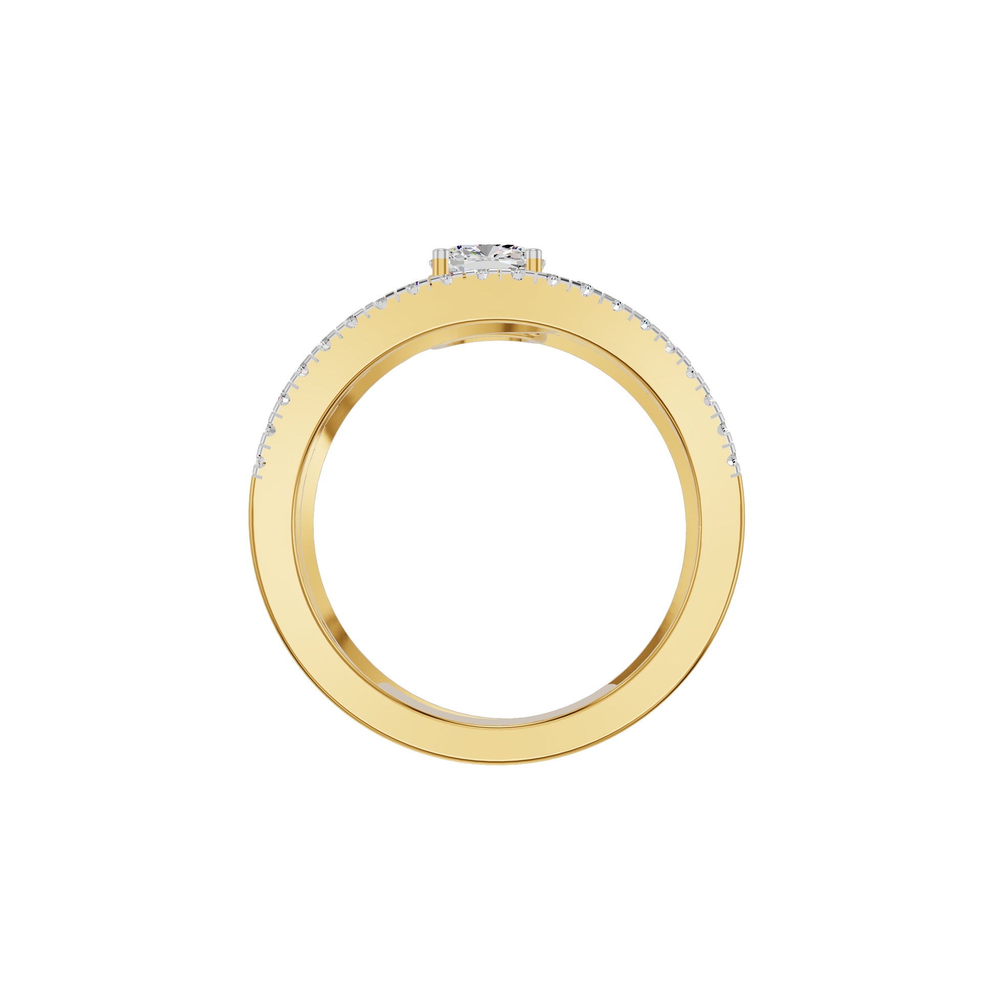 Serpent Sparkle diamond cocktail Ring 18 KT / Yellow Gold / 18