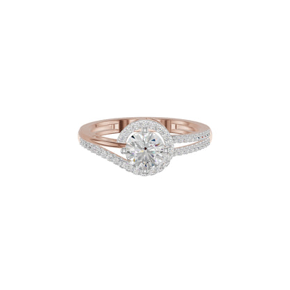 Other Half Heart Diamond Engagement Ring 18 KT / Rose Gold / 18