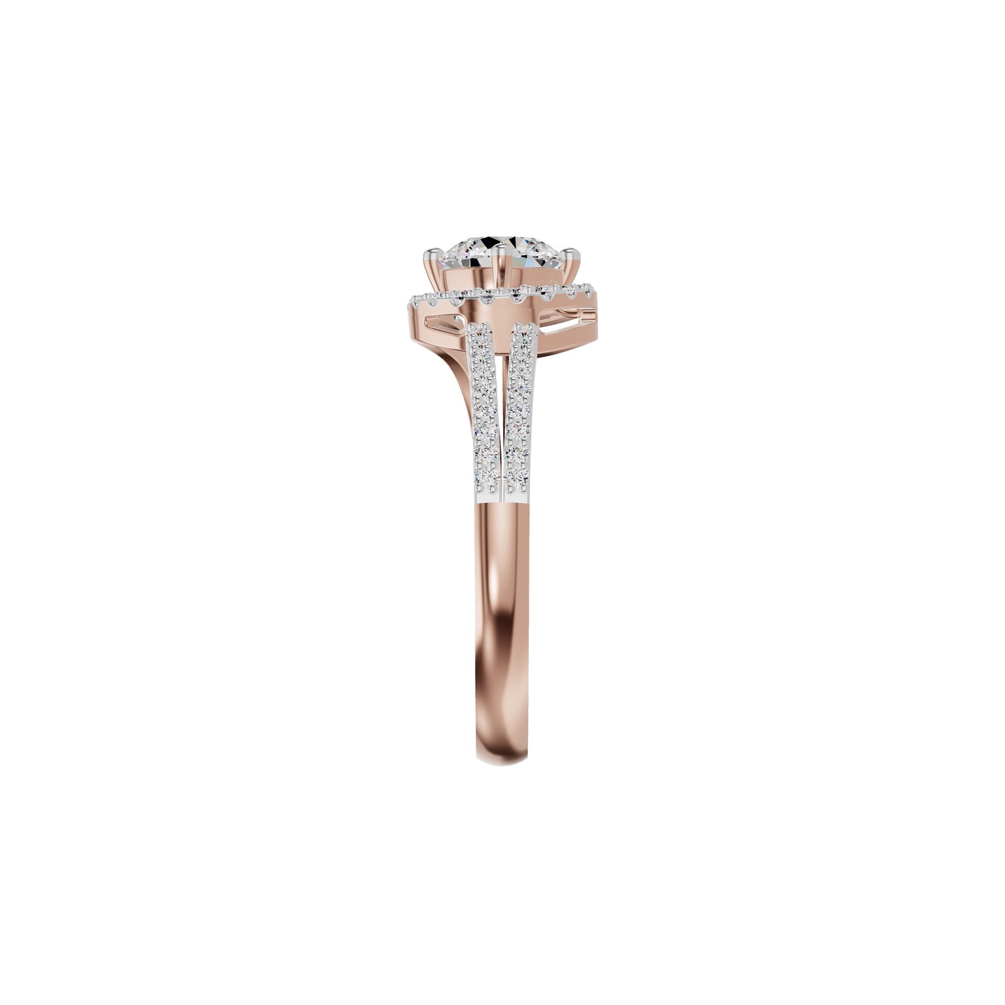 Other Half Heart Diamond Engagement Ring 18 KT / Rose Gold / 18