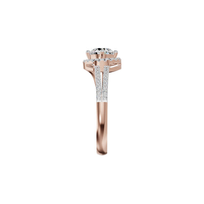 Other Half Heart Diamond Engagement Ring 18 KT / Rose Gold / 18