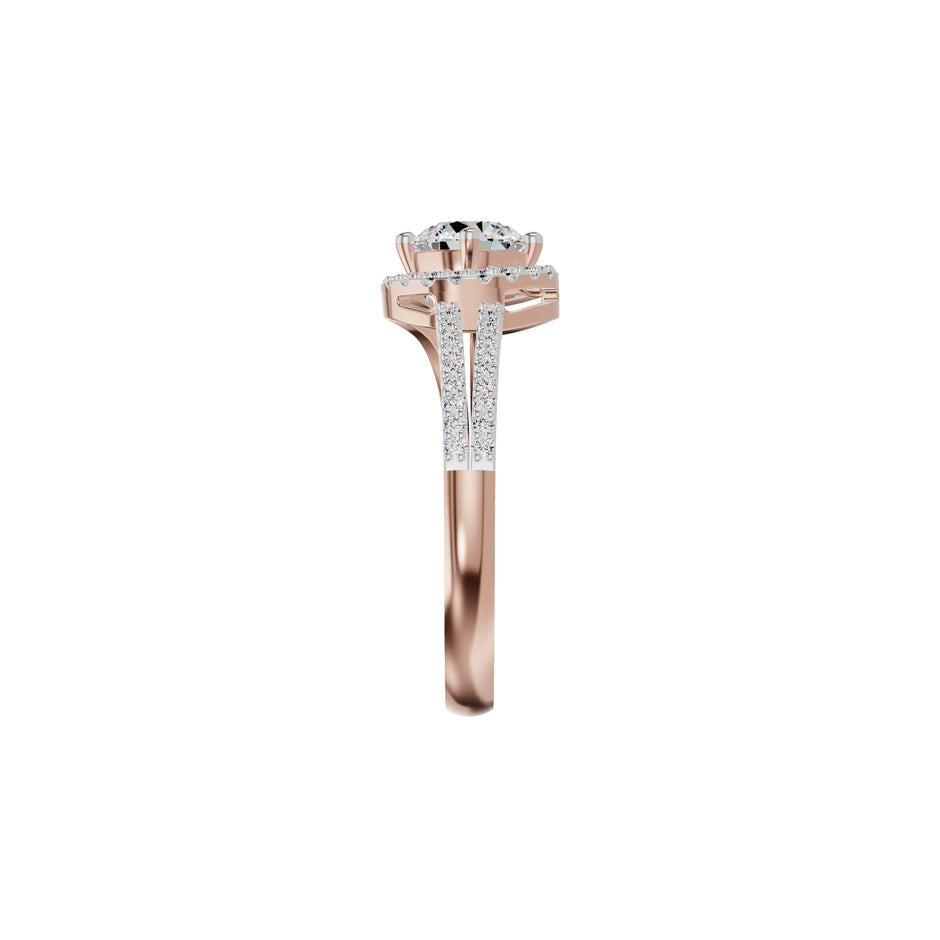 Other Half Heart Diamond Engagement Ring 18 KT / Rose Gold / 18