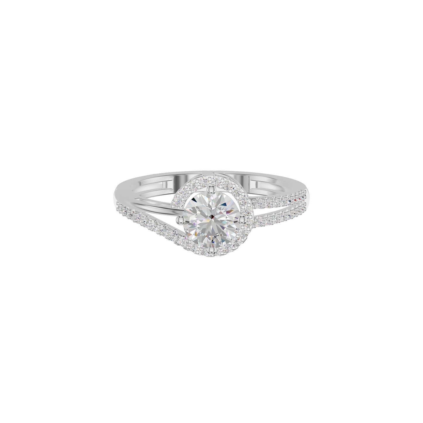Other Half Heart Diamond Engagement Ring 18 KT / White Gold / 18