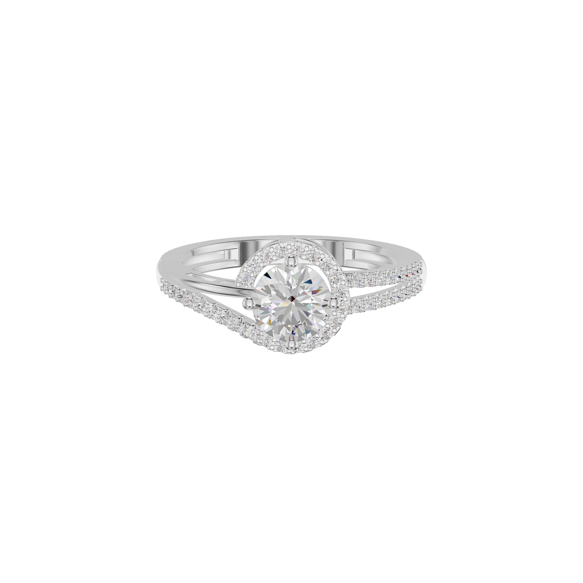 Other Half Heart Diamond Engagement Ring 18 KT / White Gold / 18