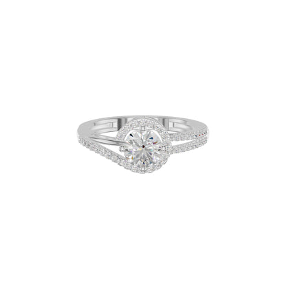 Other Half Heart Diamond Engagement Ring 18 KT / White Gold / 18