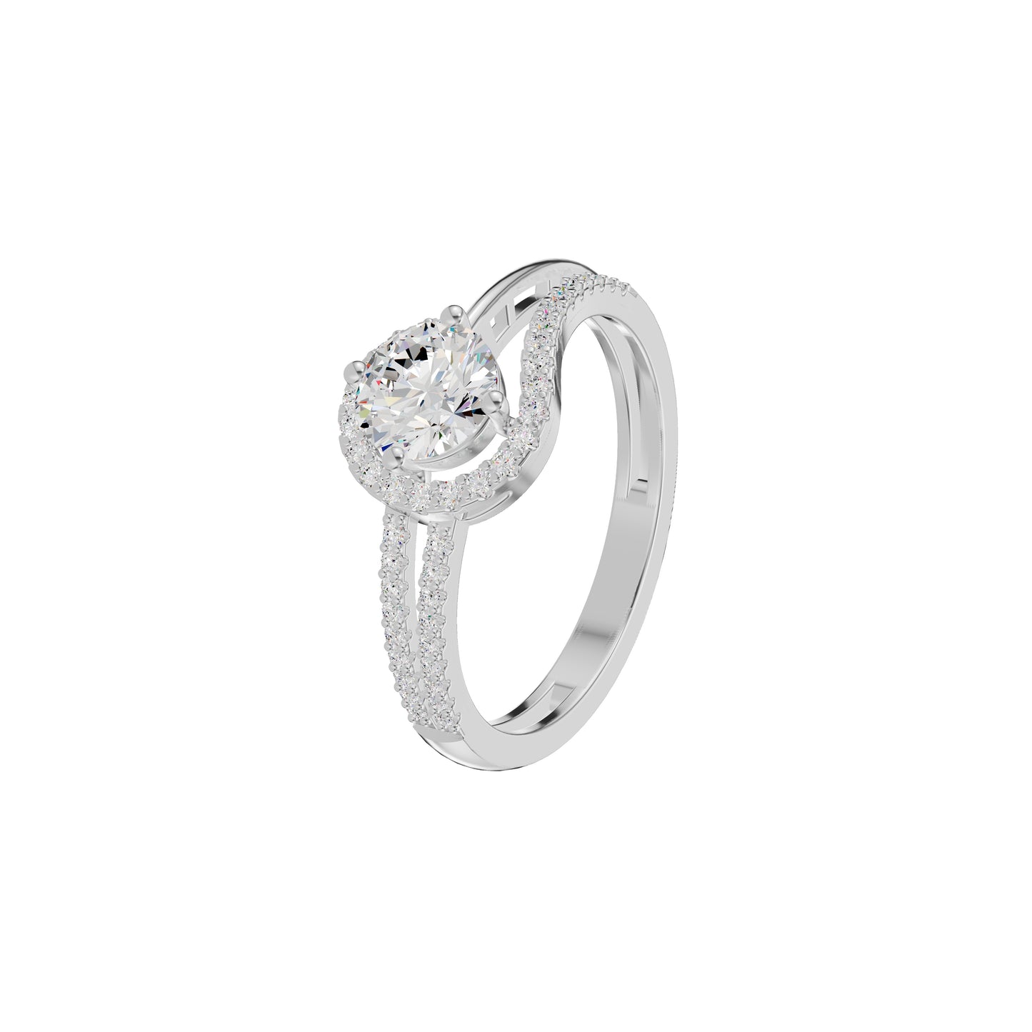 Other Half Heart Diamond Engagement Ring 18 KT / White Gold / 18