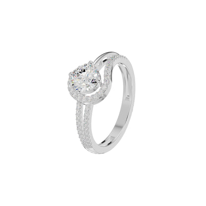 Other Half Heart Diamond Engagement Ring 18 KT / White Gold / 18