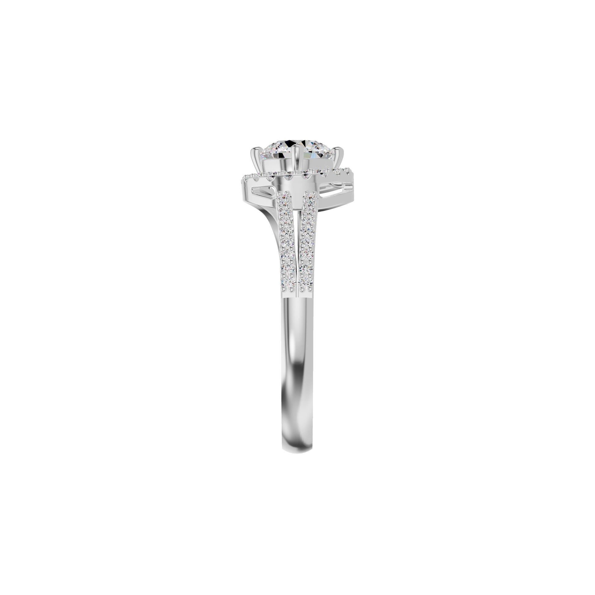 Other Half Heart Diamond Engagement Ring 18 KT / White Gold / 18