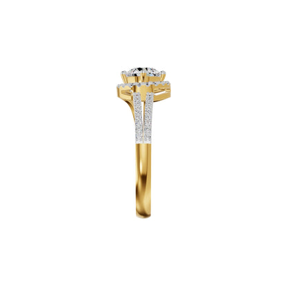 Other Half Heart Diamond Engagement Ring 18 KT / Yellow Gold / 18
