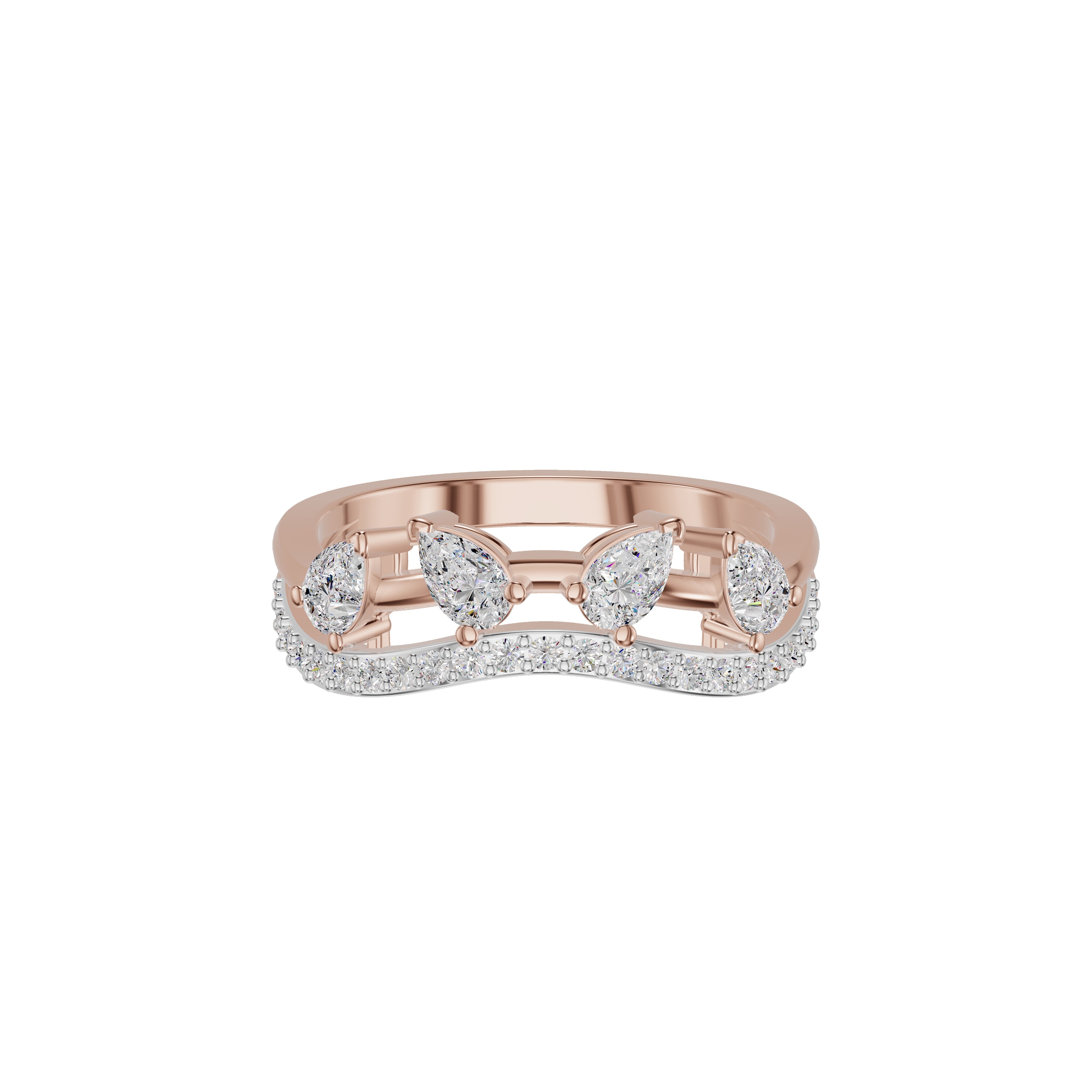 Angular Pear Wave Diamond Ring – Limelight Diamonds