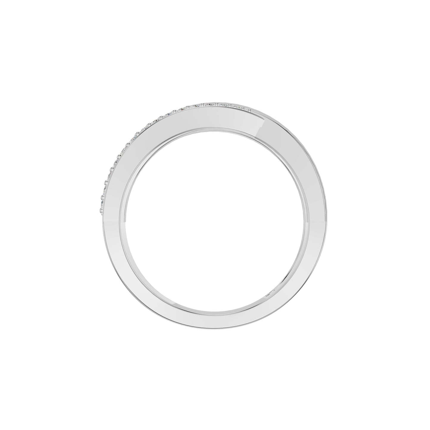 One Line Cross Diamond Cocktail Ring 18 KT / White Gold / 18