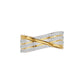 One Line Cross Diamond Cocktail Ring 18 KT / Yellow Gold / 18
