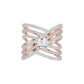 Emerald-cut Crisscross Diamond Cocktail Ring 18 KT / Rose Gold / 18
