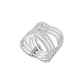 Emerald-cut Crisscross Diamond Cocktail Ring 18 KT / White Gold / 18