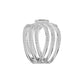 Emerald-cut Crisscross Diamond Cocktail Ring 18 KT / White Gold / 18
