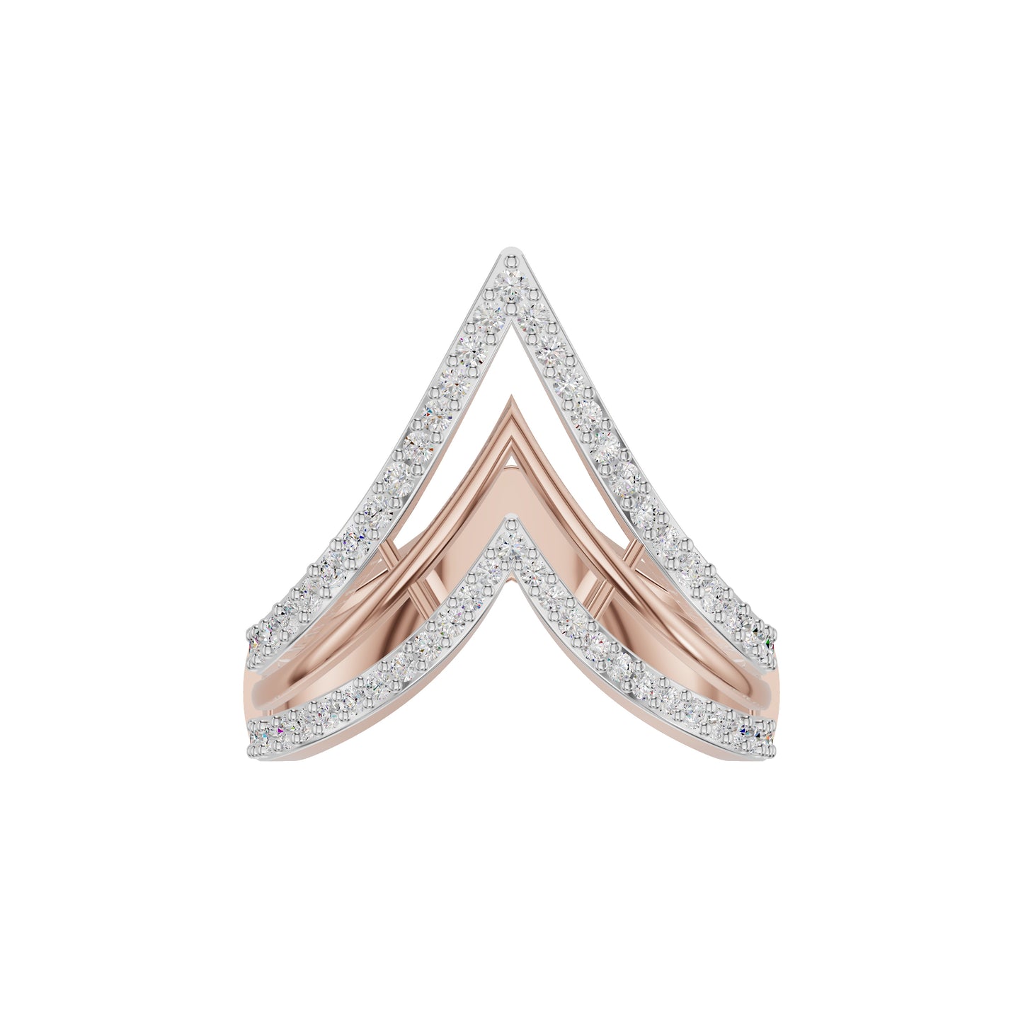 Wishbone Chevron Diamond Ring 18 KT / Rose Gold / 18