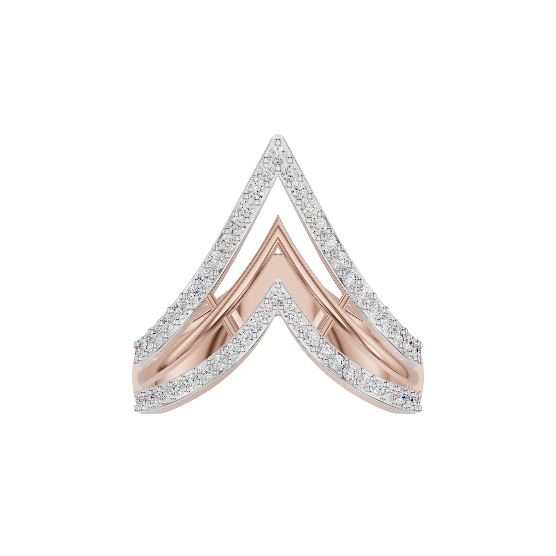 Wishbone Chevron Diamond Ring 18 KT / Rose Gold / 18