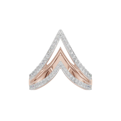 Wishbone Chevron Diamond Ring 18 KT / Rose Gold / 18