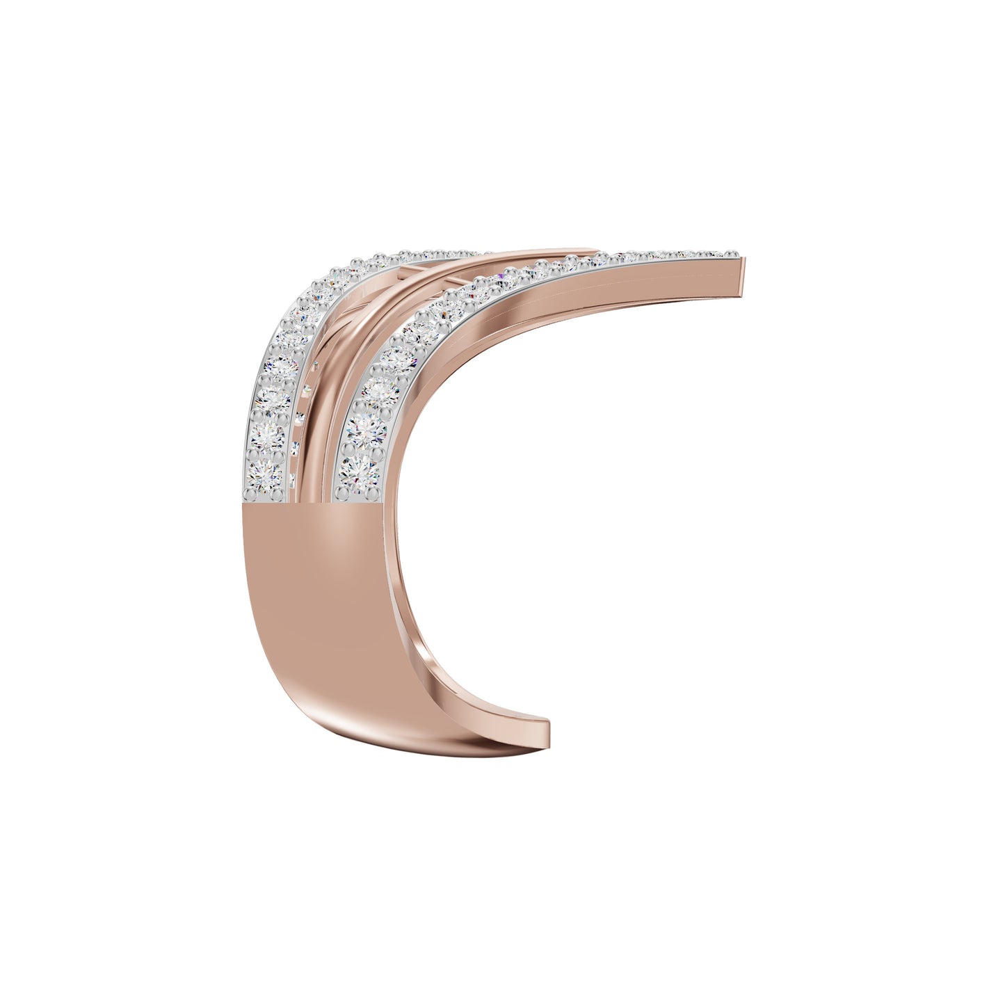 Wishbone Chevron Diamond Ring 18 KT / Rose Gold / 18
