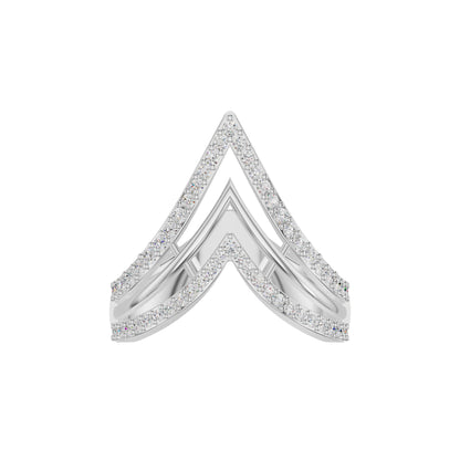 Wishbone Chevron Diamond Ring 18 KT / White Gold / 18