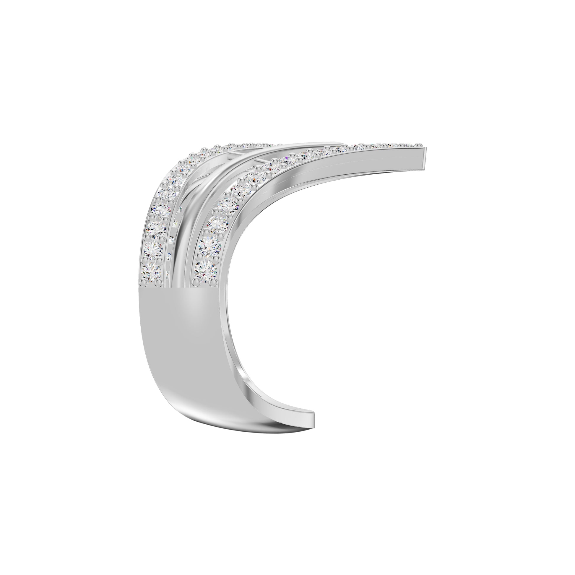 Wishbone Chevron Diamond Ring 18 KT / White Gold / 18