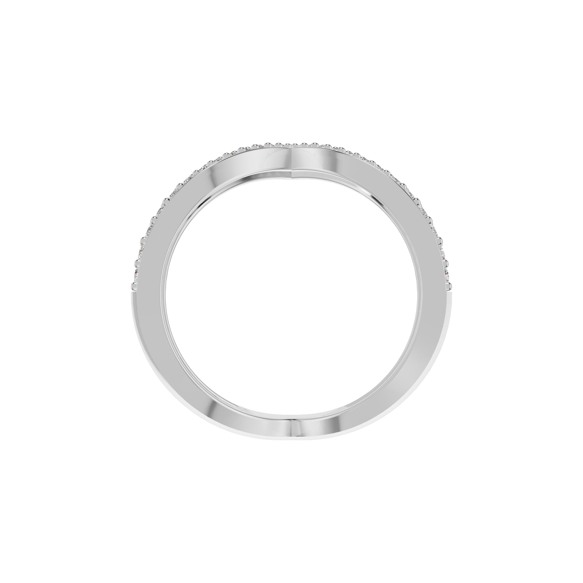 Wishbone Chevron Diamond Ring 18 KT / White Gold / 18