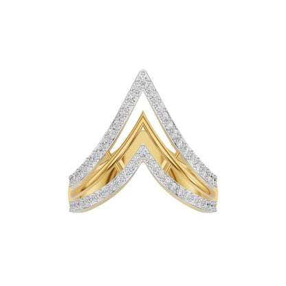 Wishbone Chevron Diamond Ring 18 KT / Yellow Gold / 18
