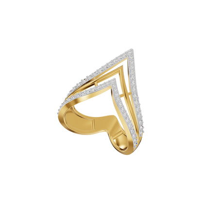 Wishbone Chevron Diamond Ring 18 KT / Yellow Gold / 18