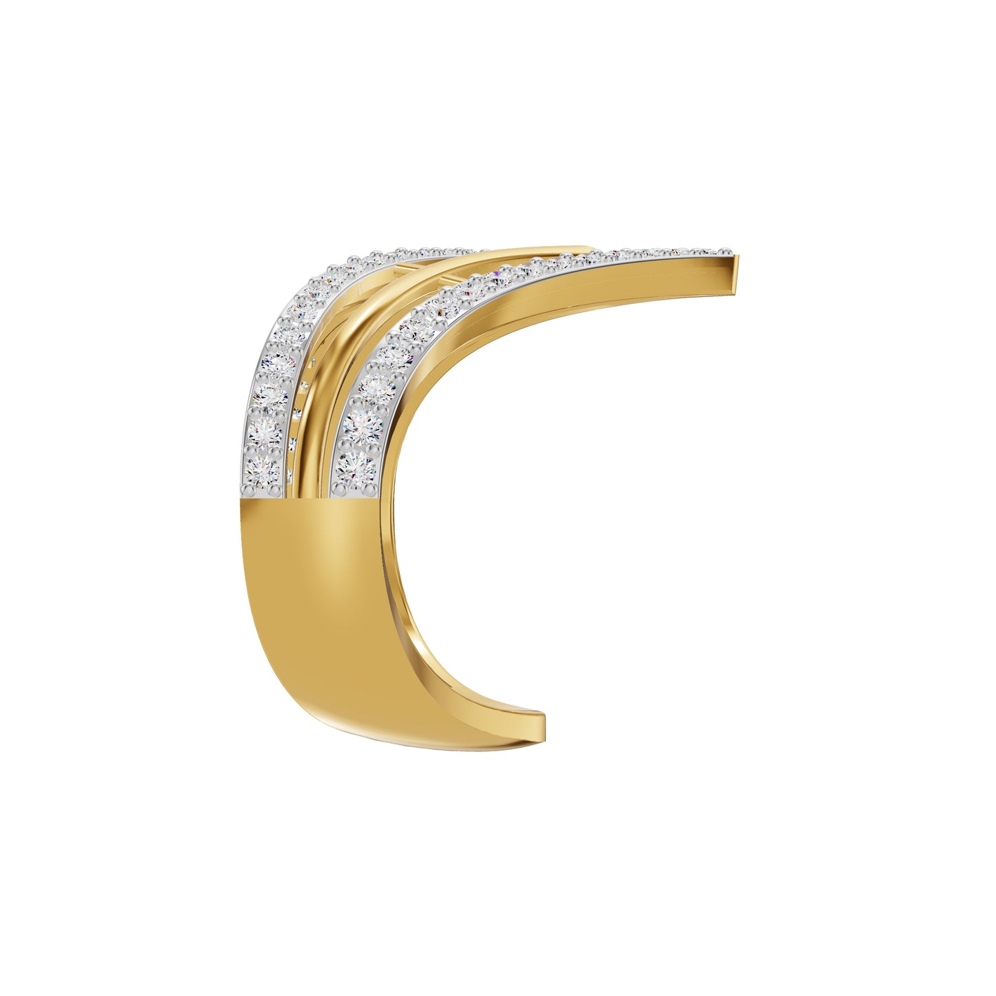 Wishbone Chevron Diamond Ring 18 KT / Yellow Gold / 18