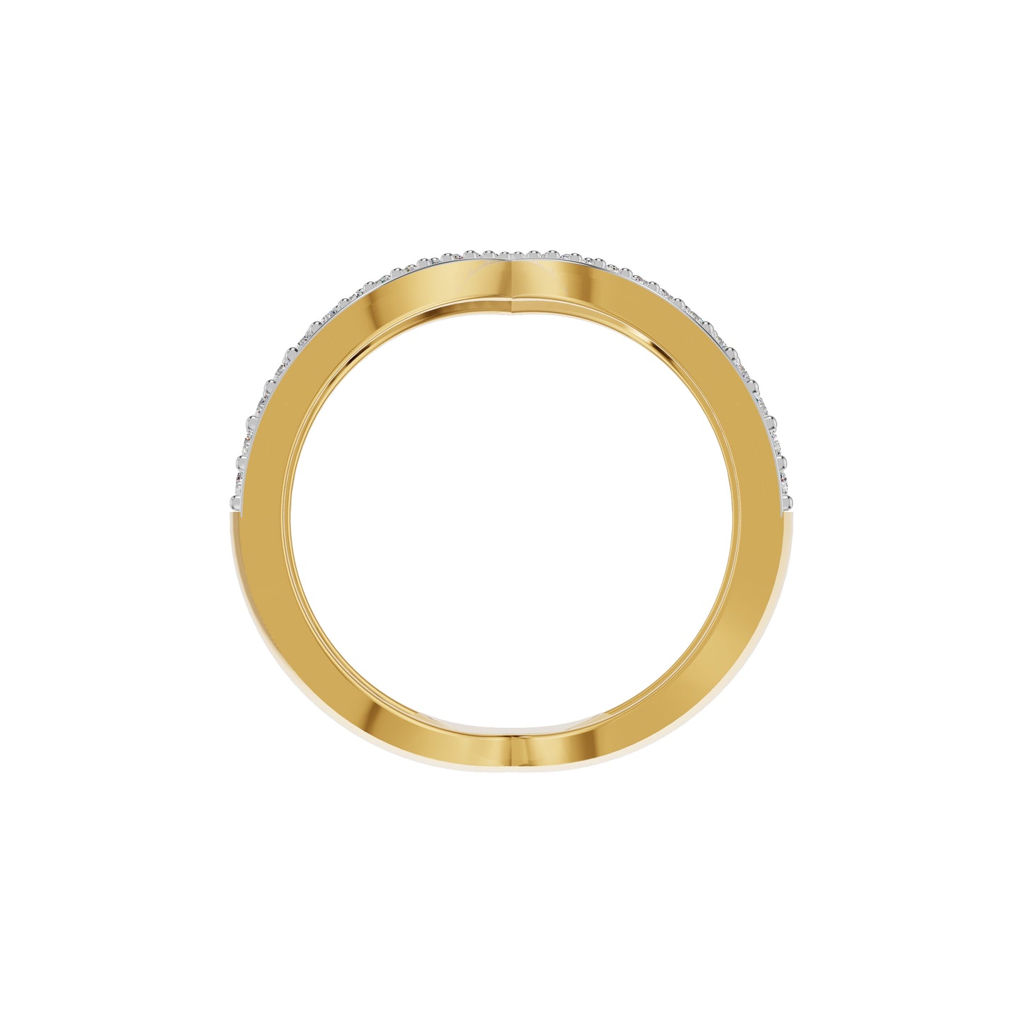 Wishbone Chevron Diamond Ring 18 KT / Yellow Gold / 18