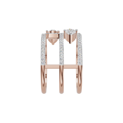 Dual Pear Bypass Diamond Ring 18 KT / Rose Gold / 18