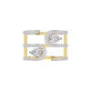 Dual Pear Bypass Diamond Ring 18 KT / Yellow Gold / 18