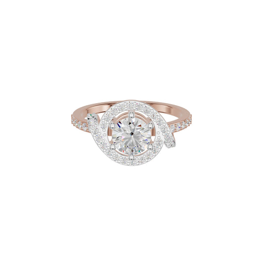 Lumnious Loop Solitaire Diamond Engagement Ring 18 KT / Rose Gold / 18