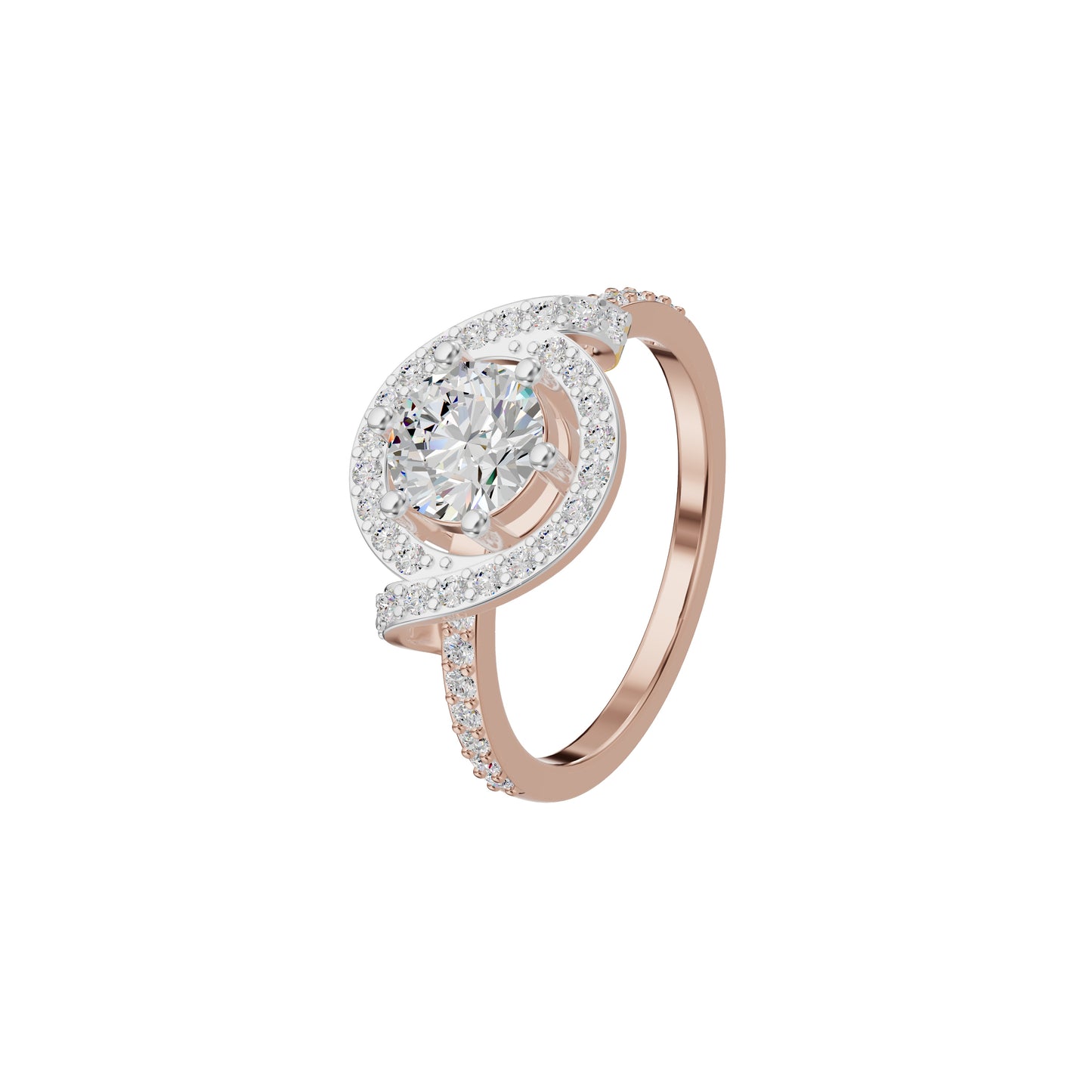 Lumnious Loop Solitaire Diamond Engagement Ring 18 KT / Rose Gold / 18