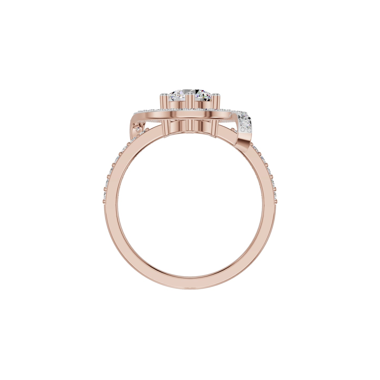 Lumnious Loop Solitaire Diamond Engagement Ring 18 KT / Rose Gold / 18