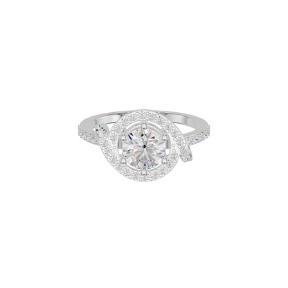 Lumnious Loop Solitaire Diamond Engagement Ring 18 KT / White Gold / 18