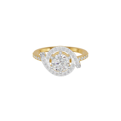 Lumnious Loop Solitaire Diamond Engagement Ring 18 KT / Yellow Gold / 18