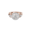 Leafy Marquise Round Solitaire Diamond Ring 18 KT / Rose Gold / 18
