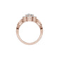 Leafy Marquise Round Solitaire Diamond Ring 18 KT / Rose Gold / 18
