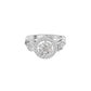 Leafy Marquise Round Solitaire Diamond Ring 18 KT / White Gold / 18