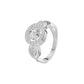 Leafy Marquise Round Solitaire Diamond Ring 18 KT / White Gold / 18